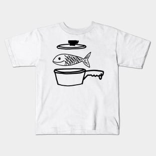 Retro Kitchen Fish Design Kids T-Shirt